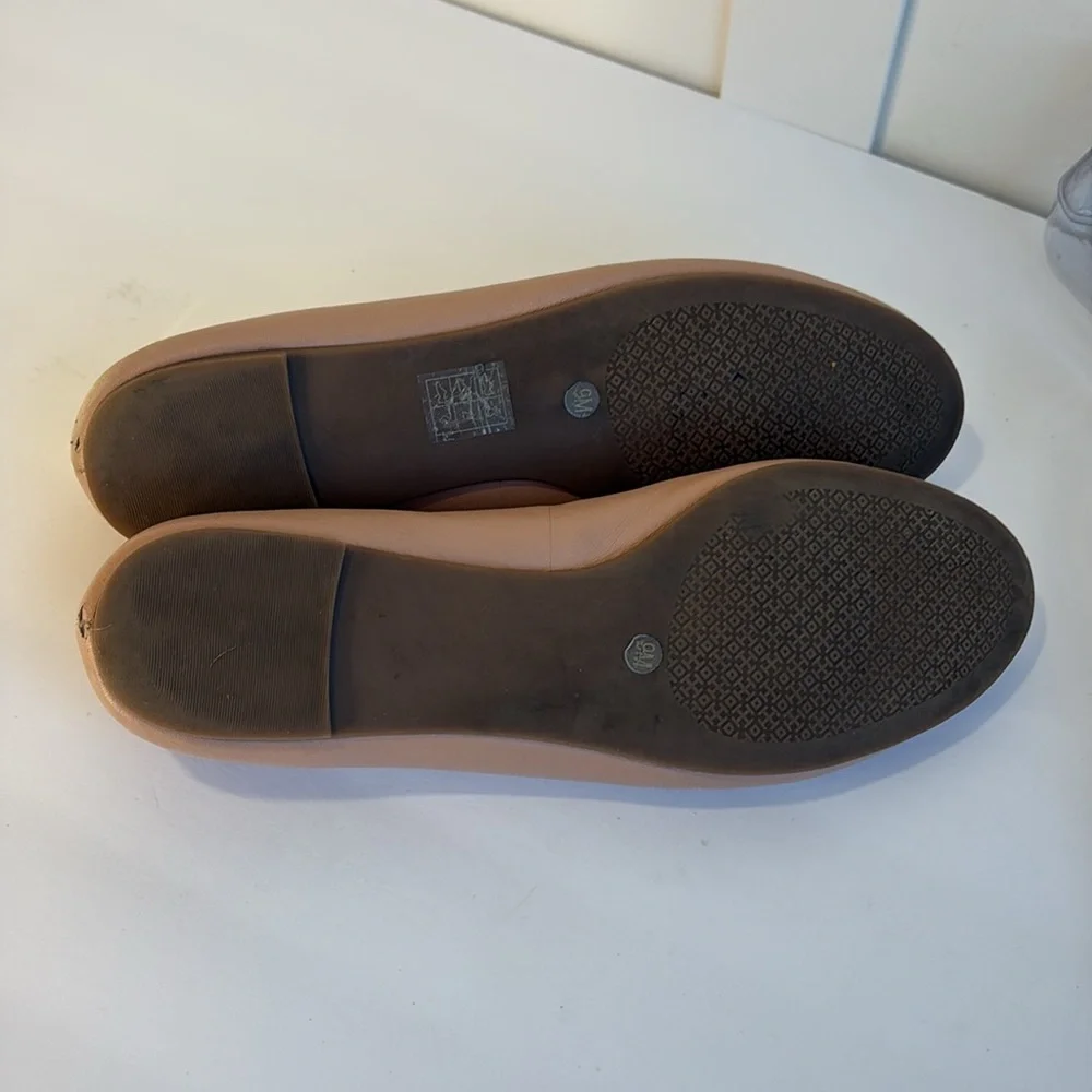 Tory Burch Melinda Powder Coated Blush/Tan Ballet Flats